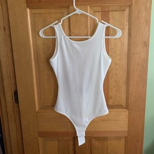 Kittenish Kenzie White Ribbed Bodysuit